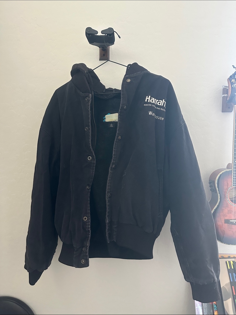 Black Bomber Jacket with Hood